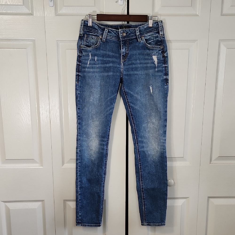 Silver Womens 29x29 Girlfriend‎ Denim Jeans Distressed Western Cowgirl Casual